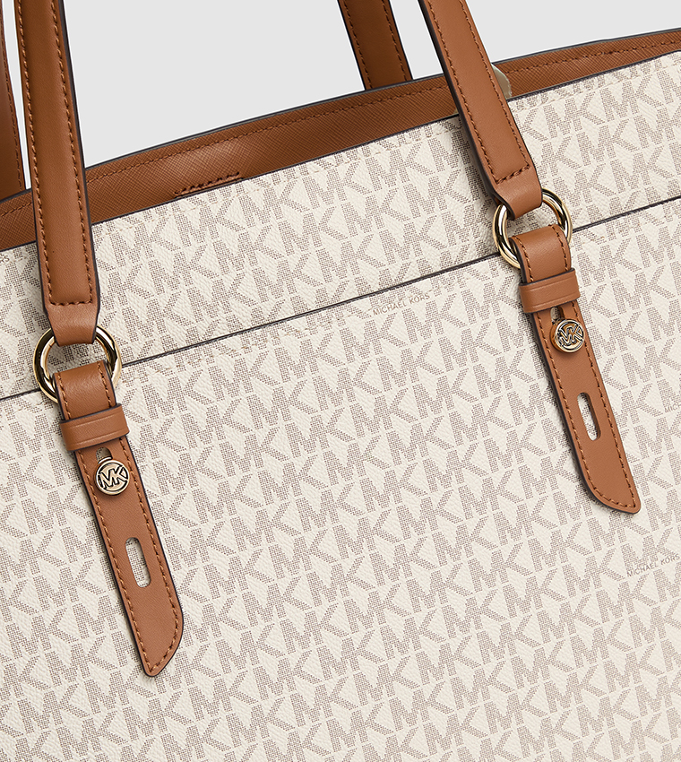 BOLSO Monotype Printed Zippered Tote Bag