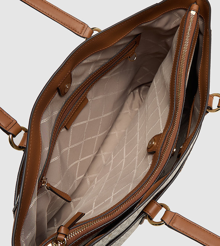 BOLSO Monotype Printed Zippered Tote Bag