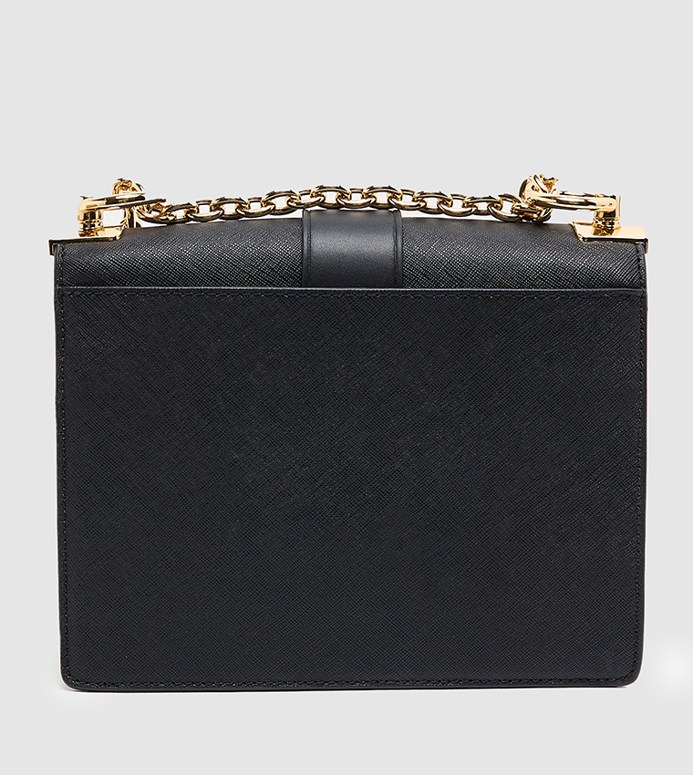 SAFFIANO Logo Metal Crossbody Bag