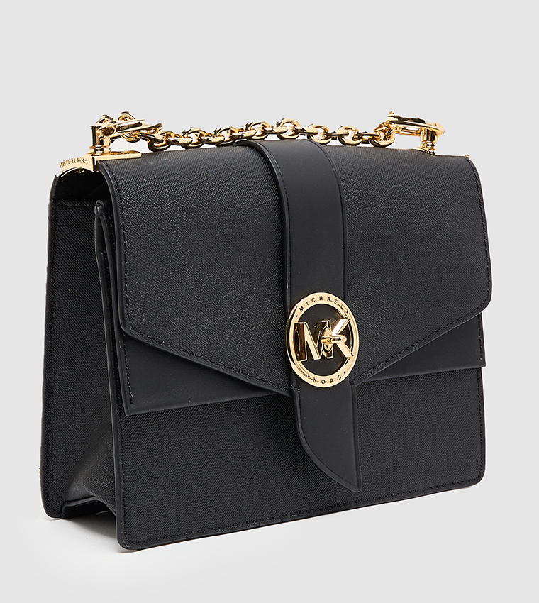 SAFFIANO Logo Metal Crossbody Bag