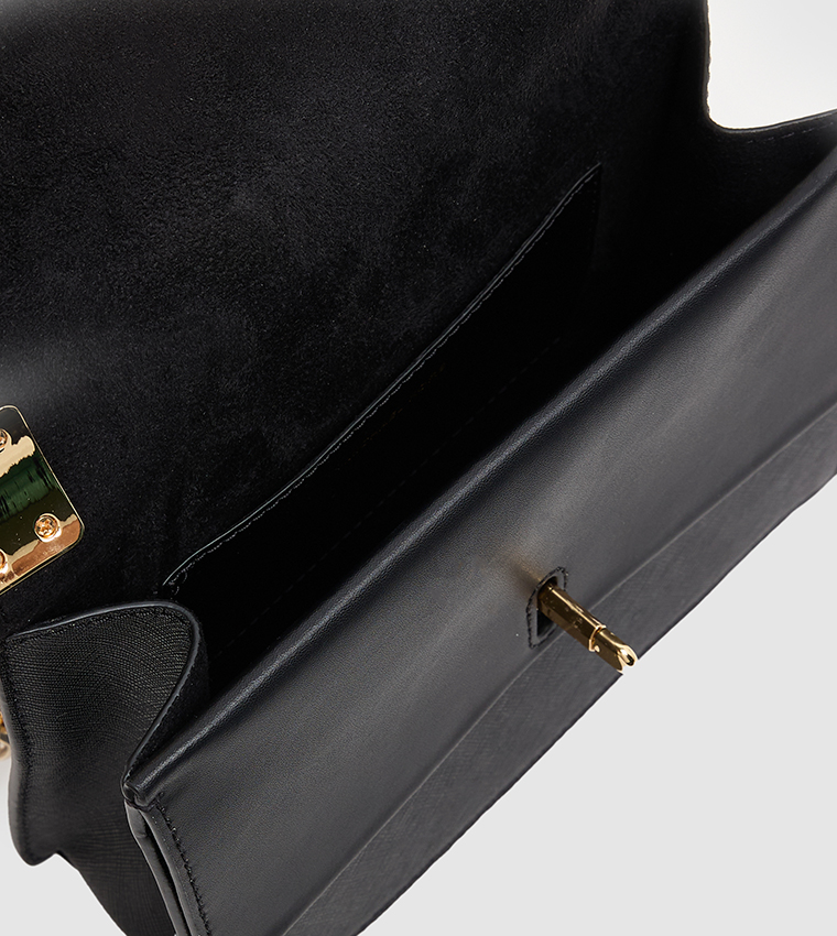 SAFFIANO Logo Metal Crossbody Bag