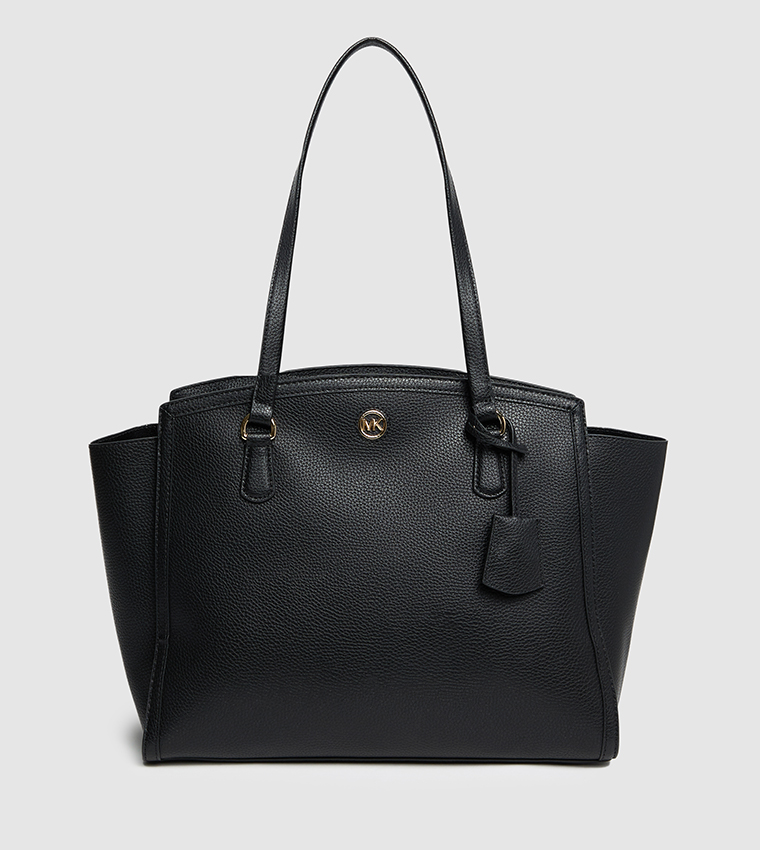 Textured Zippered Tote Bag
