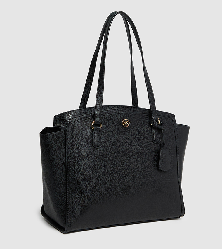Textured Zippered Tote Bag