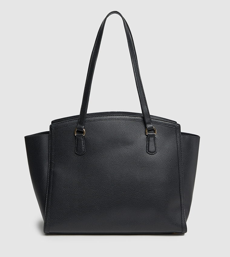 Textured Zippered Tote Bag