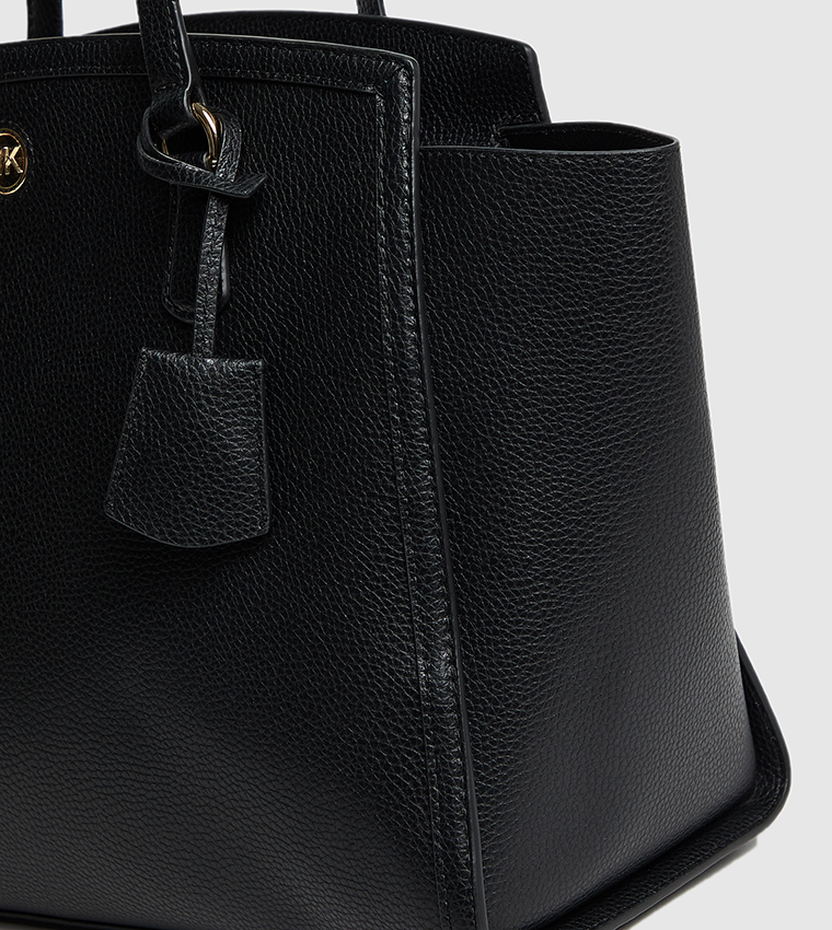 Textured Zippered Tote Bag