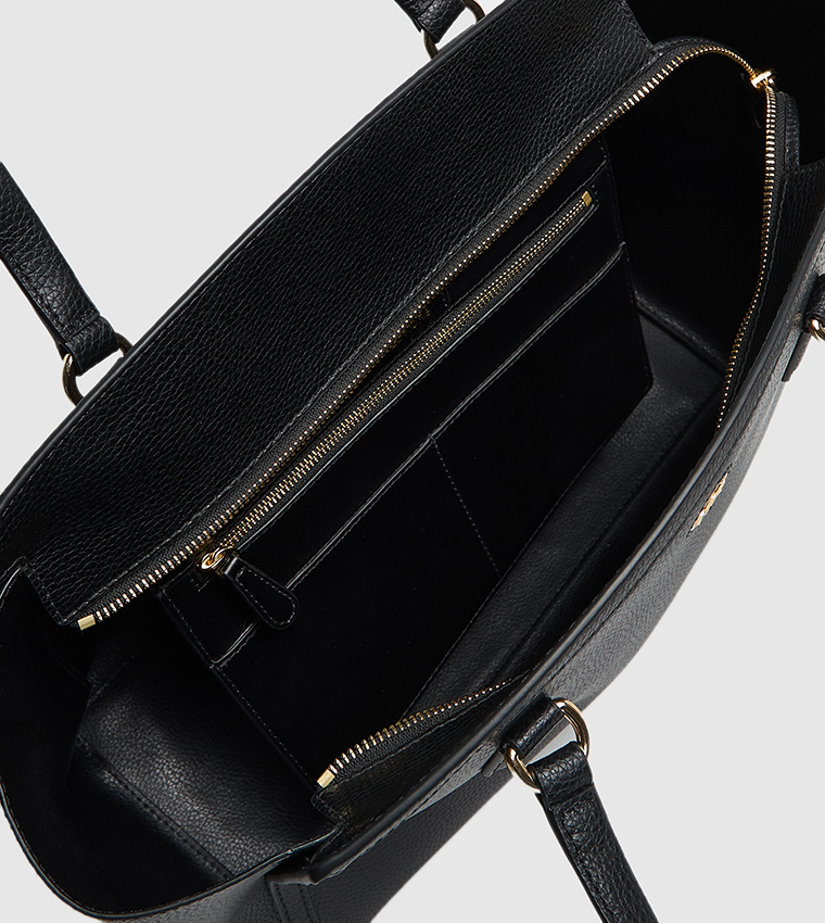 Textured Zippered Tote Bag