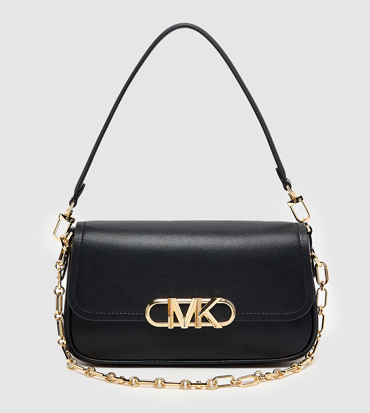 Logo Metal Flap Shoulder Bag