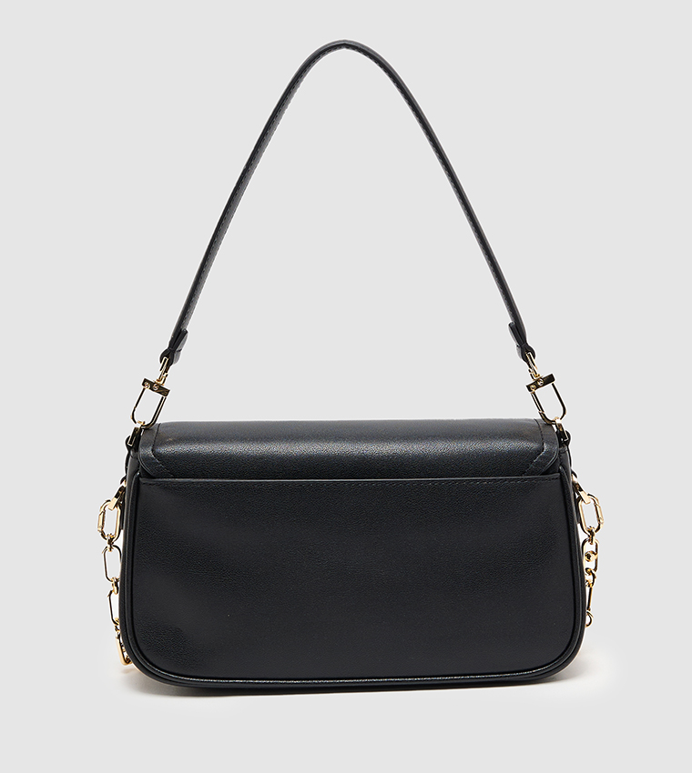 Logo Metal Flap Shoulder Bag