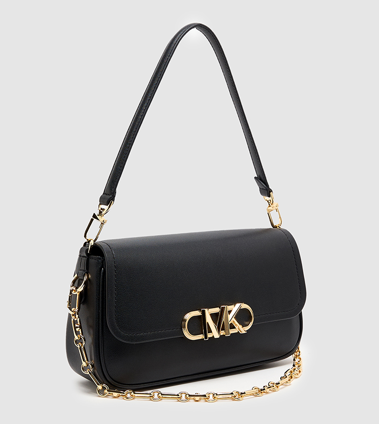 Logo Metal Flap Shoulder Bag