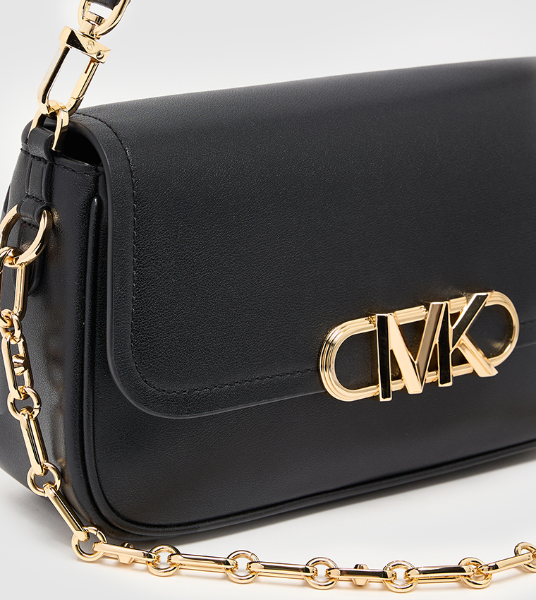Logo Metal Flap Shoulder Bag