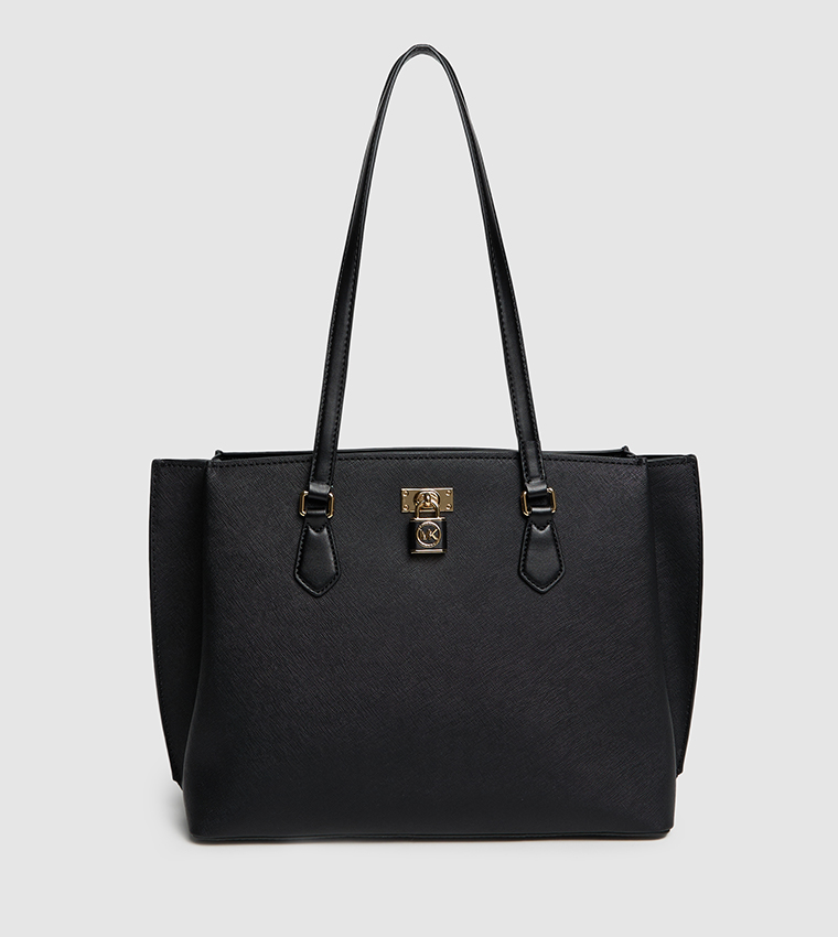 Textured Zippered Tote Bag