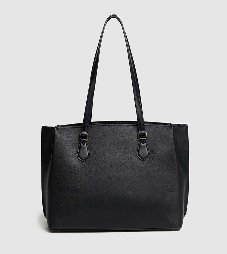 Textured Zippered Tote Bag