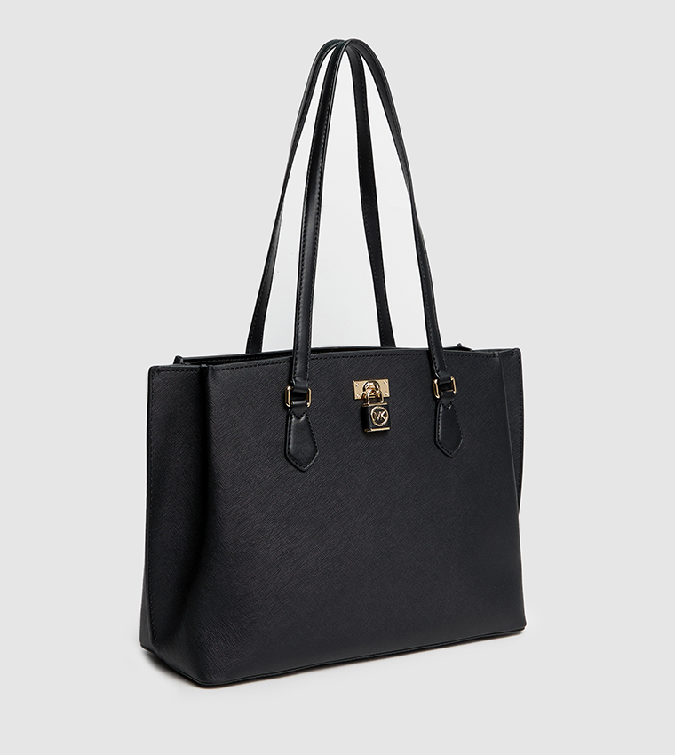 Textured Zippered Tote Bag