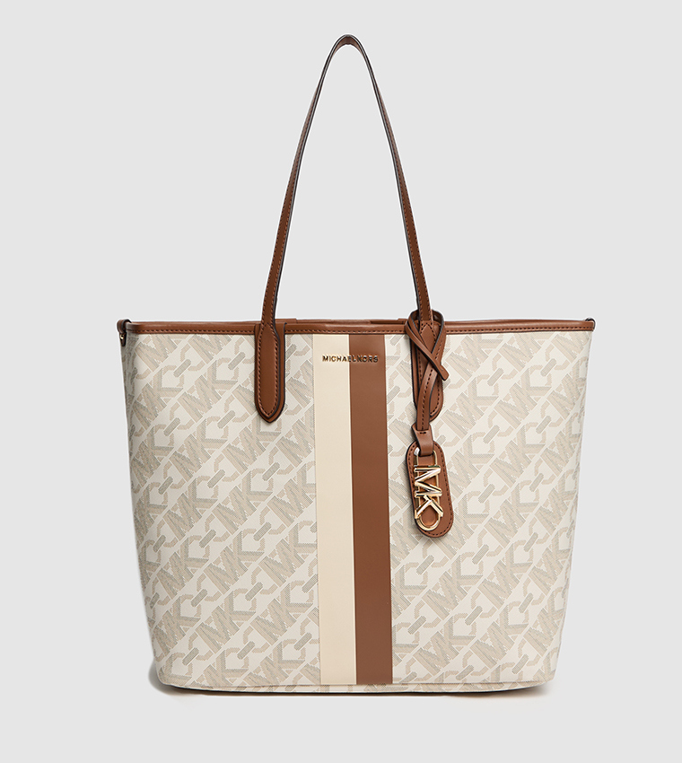 Monotype Printed Tote Bag with Purse