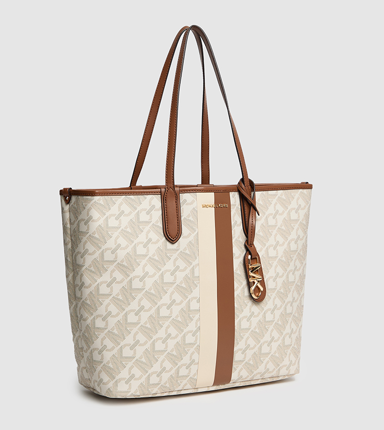 Monotype Printed Tote Bag with Purse