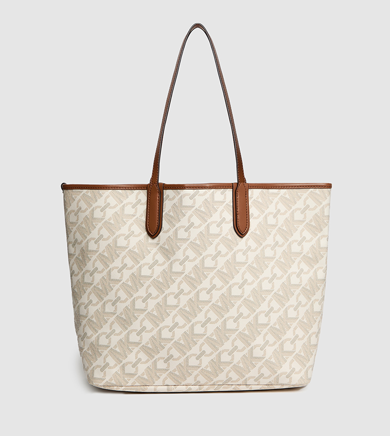 Monotype Printed Tote Bag with Purse