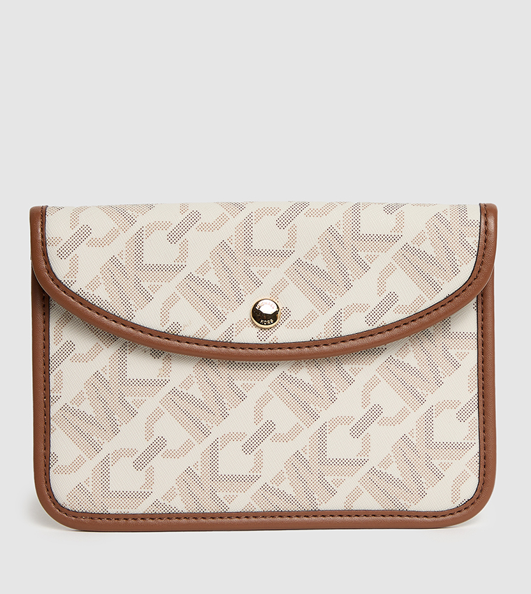 Monotype Printed Tote Bag with Purse