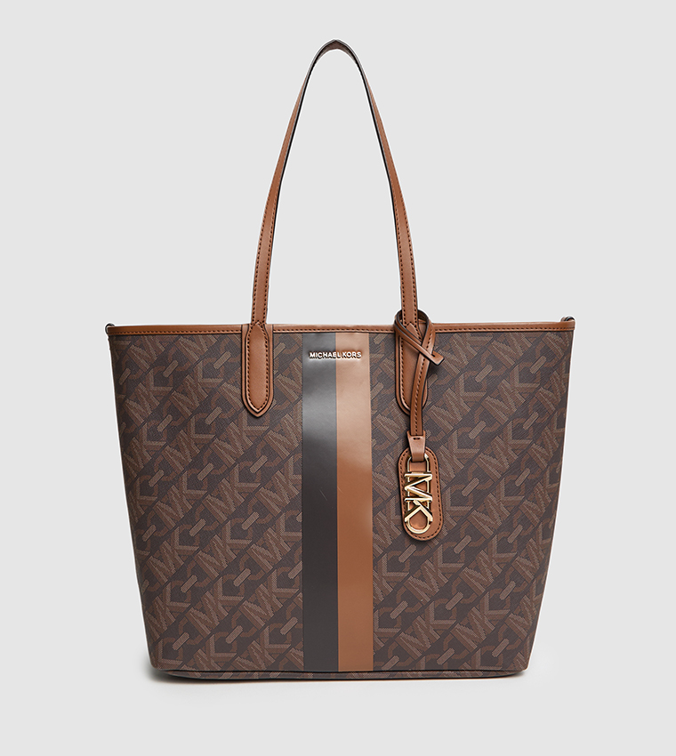 Monotype Printed Tote Bag with Purse