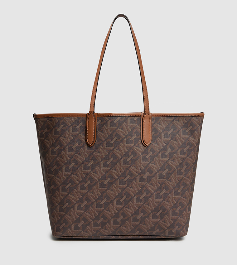 Monotype Printed Tote Bag with Purse
