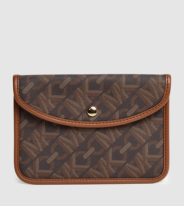 Monotype Printed Tote Bag with Purse