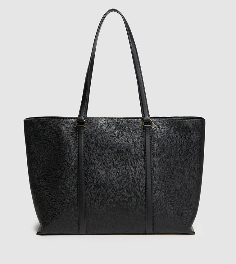 Textured Zippered Tote Bag