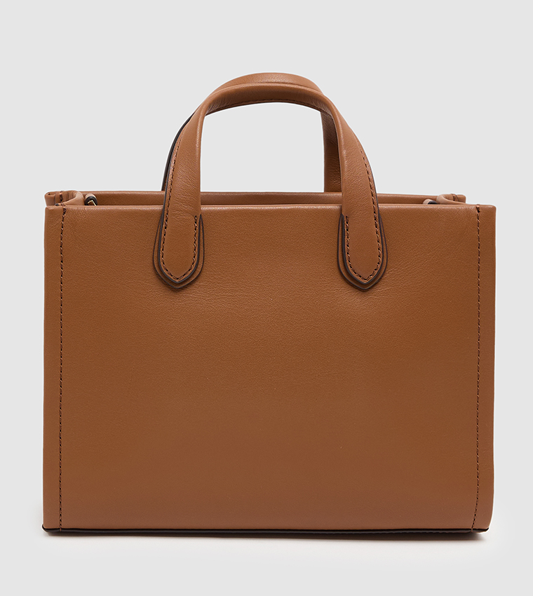 Logo Detail Zippered Tote Bag