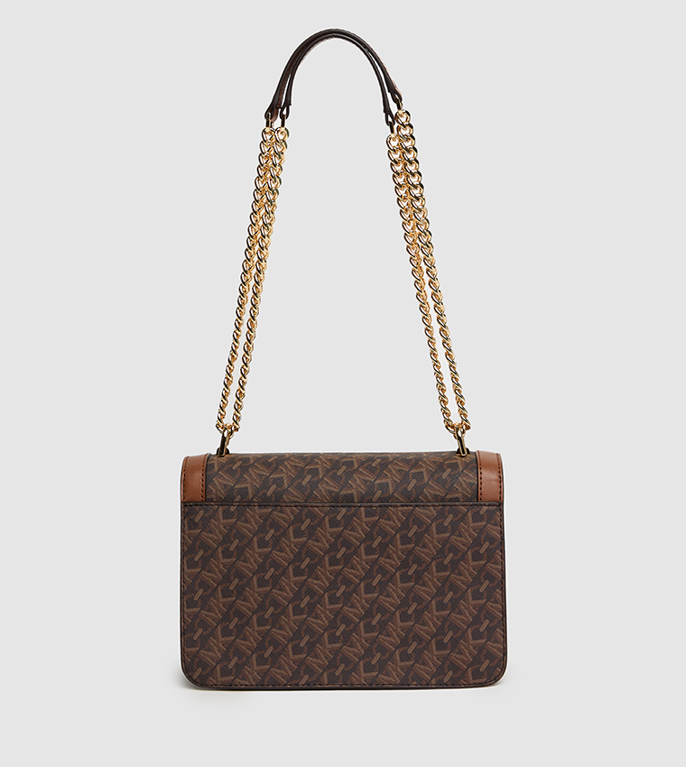 Monotype Printed Convertible Shoulder Bag
