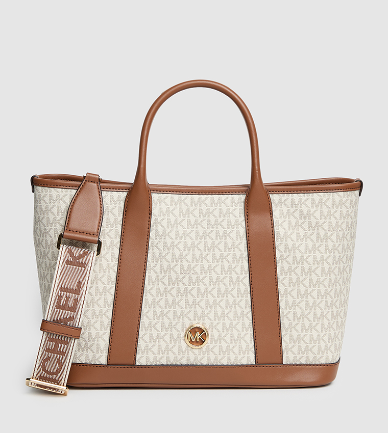 Monotype Printed Tote Bag with Sling