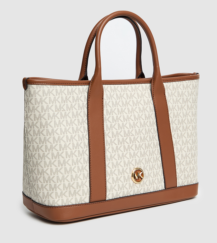 Monotype Printed Tote Bag with Sling