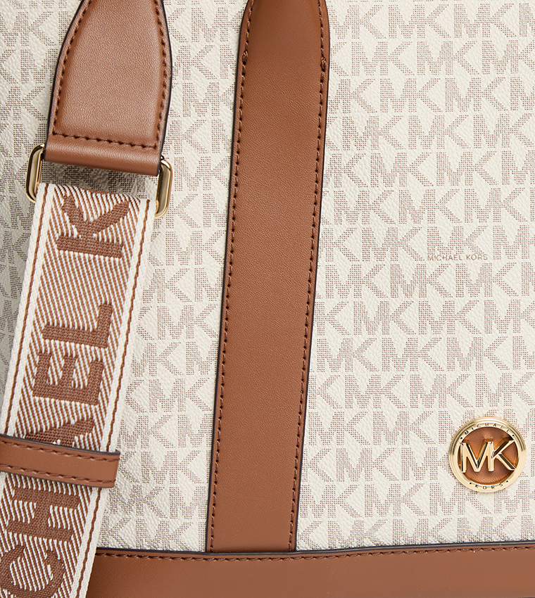 Monotype Printed Tote Bag with Sling