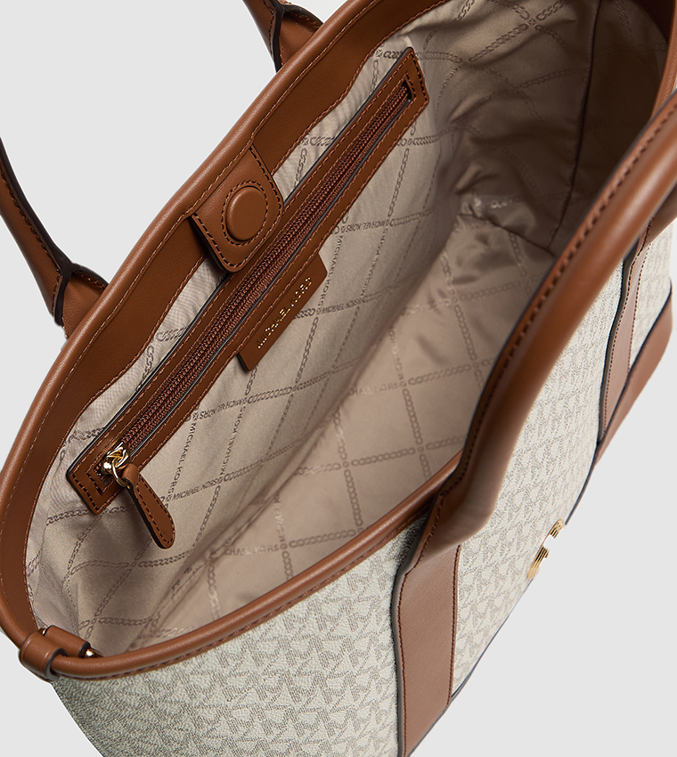 Monotype Printed Tote Bag with Sling