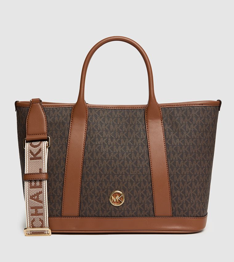 Monotype Printed Tote Bag with Sling