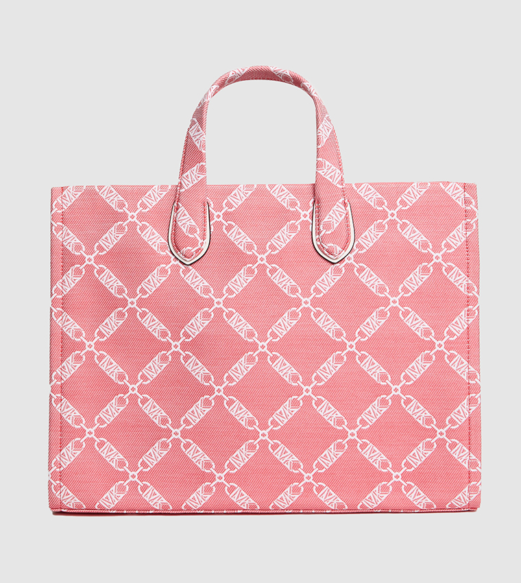 Logo Printed Zippered Tote Bag
