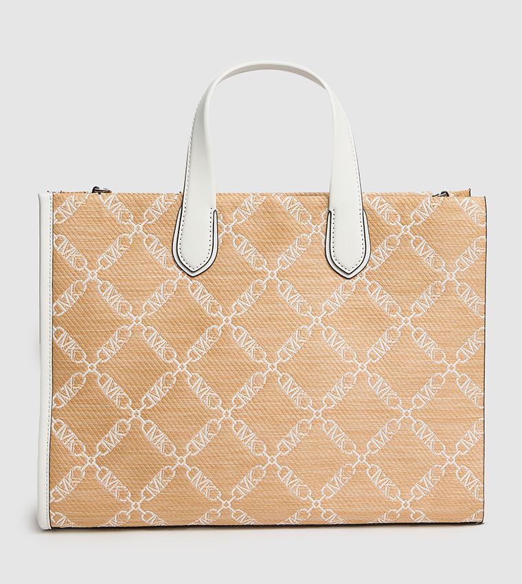 Logo Printed Zippered Tote Bag