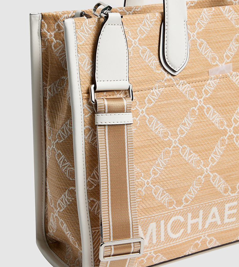 Logo Printed Zippered Tote Bag