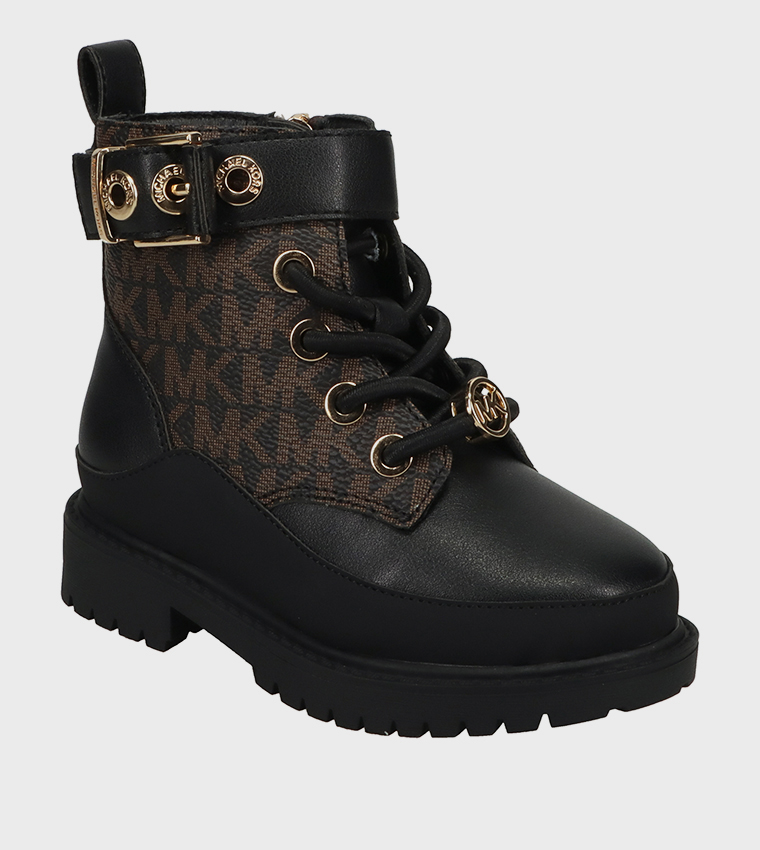 MADELINE COLBY Monogram Ankle Boots