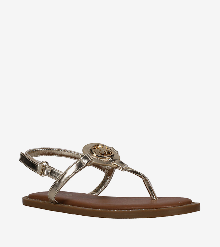 JAGGER RILEY Metallic Slingback Flat Sandals