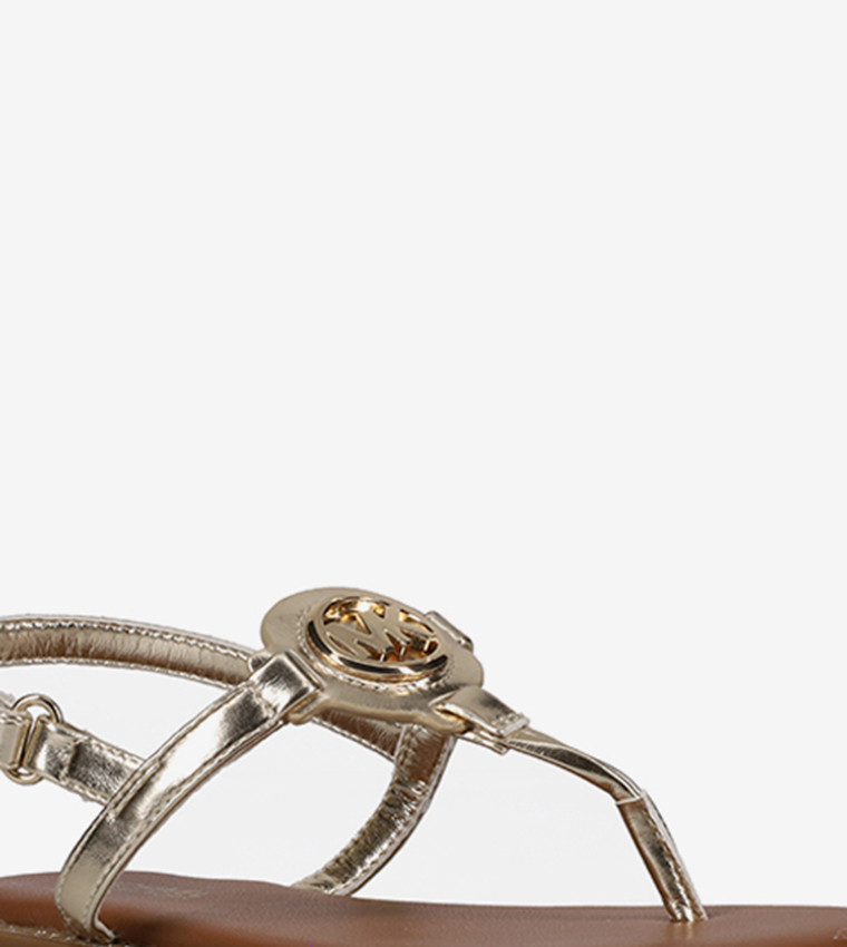 JAGGER RILEY Metallic Slingback Flat Sandals