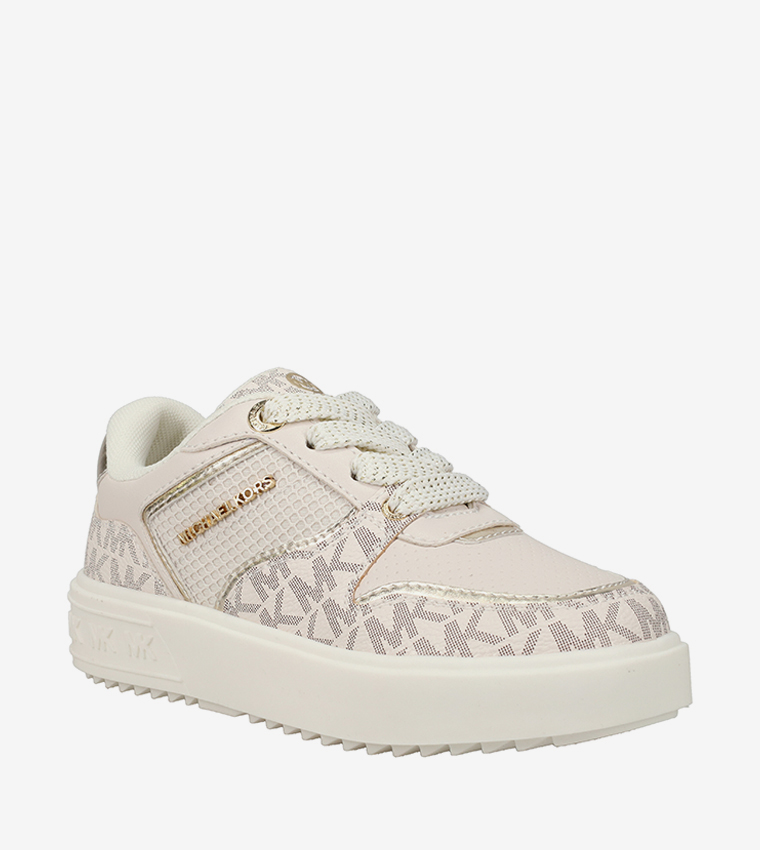 EMMET RUMI Monogram Print Lace-Up Sneakers