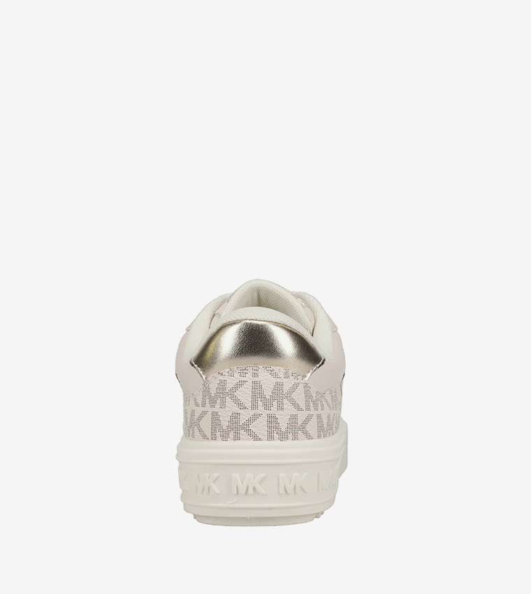 EMMET RUMI Monogram Print Lace-Up Sneakers