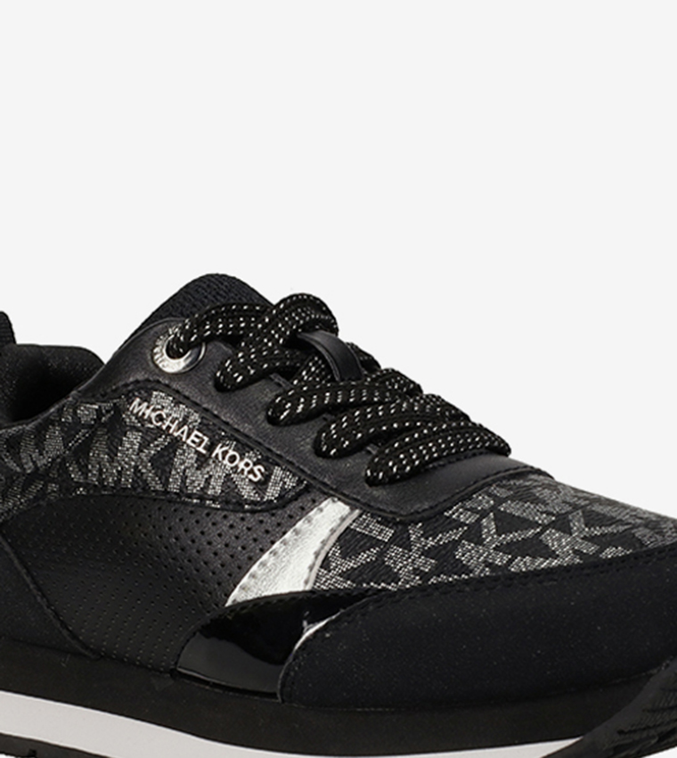 BILLIE DORIAN Monogram Print Detail Platform Sneakers