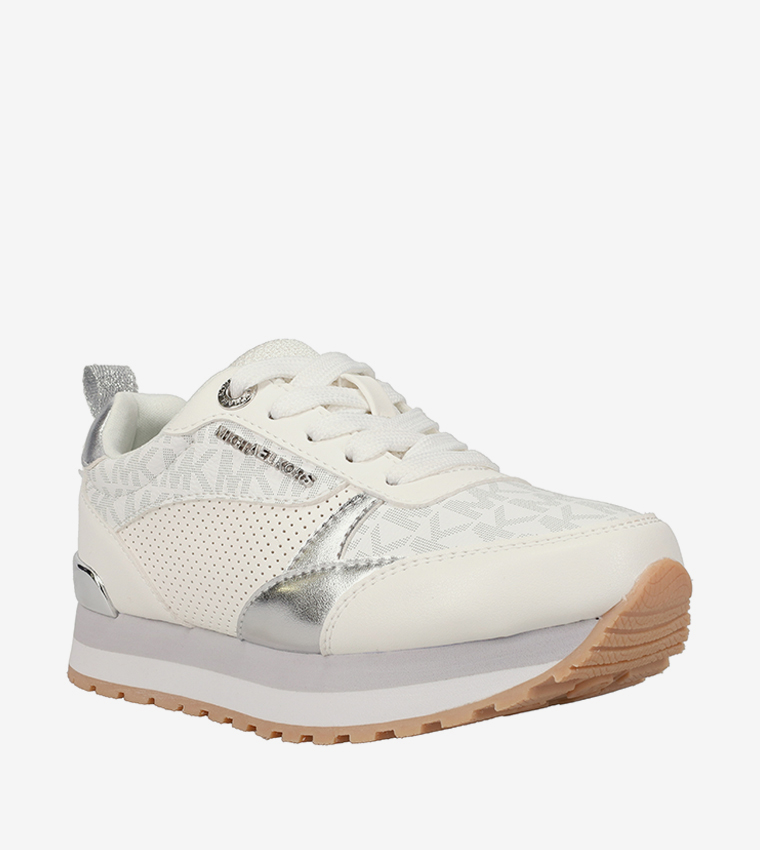 BILLIE DORIAN Monogram Print Detail Platform Sneakers