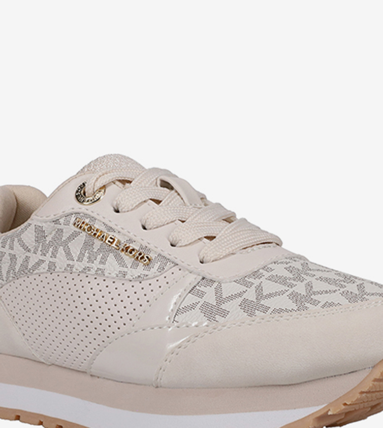 BILLIE DORIAN Monogram Print Detail Platform Sneakers