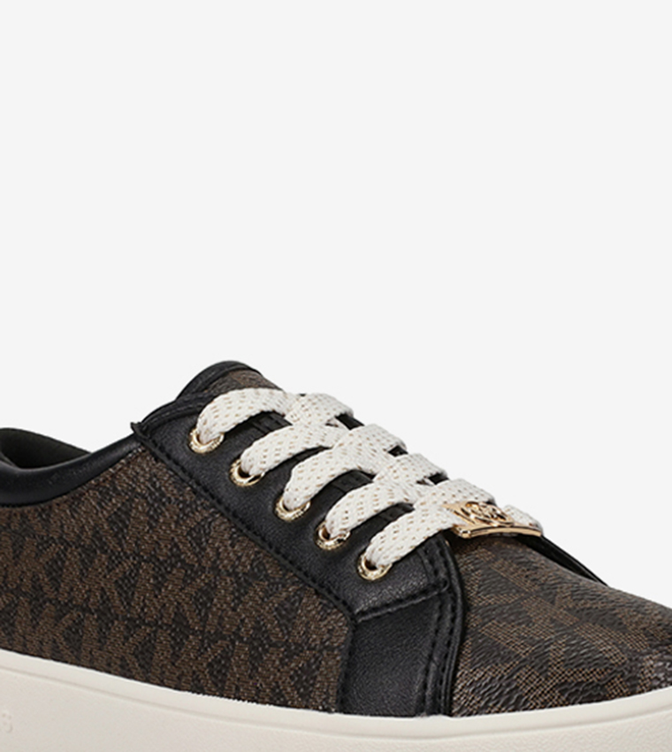 JEM RALLEY Monogram Print Lace-Up Sneakers