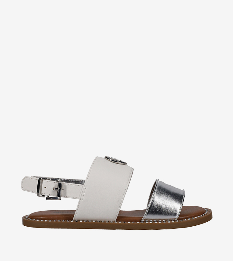 JAGGER MAXSON Metallic Slingback Flat Sandals