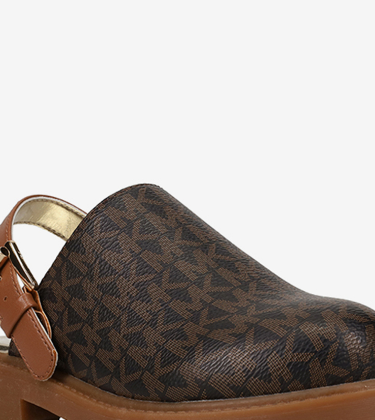 COSETTA Monogram Print Slingback Sandals