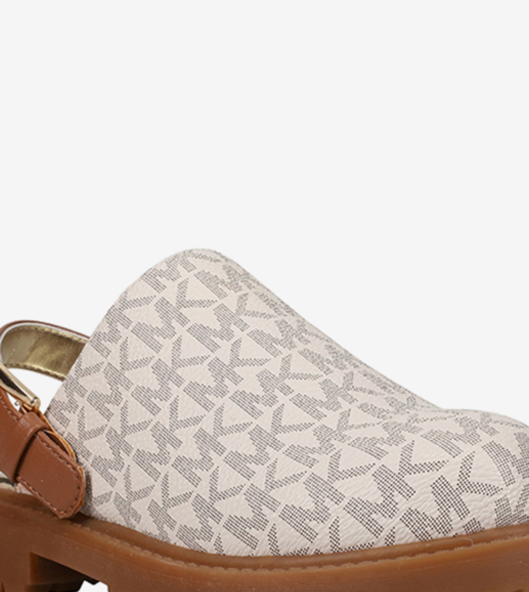 COSETTA Monogram Print Slingback Sandals