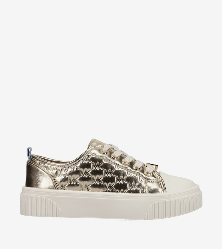 SUMMER ALINE Monogram Debossed Lace-Up Sneakers