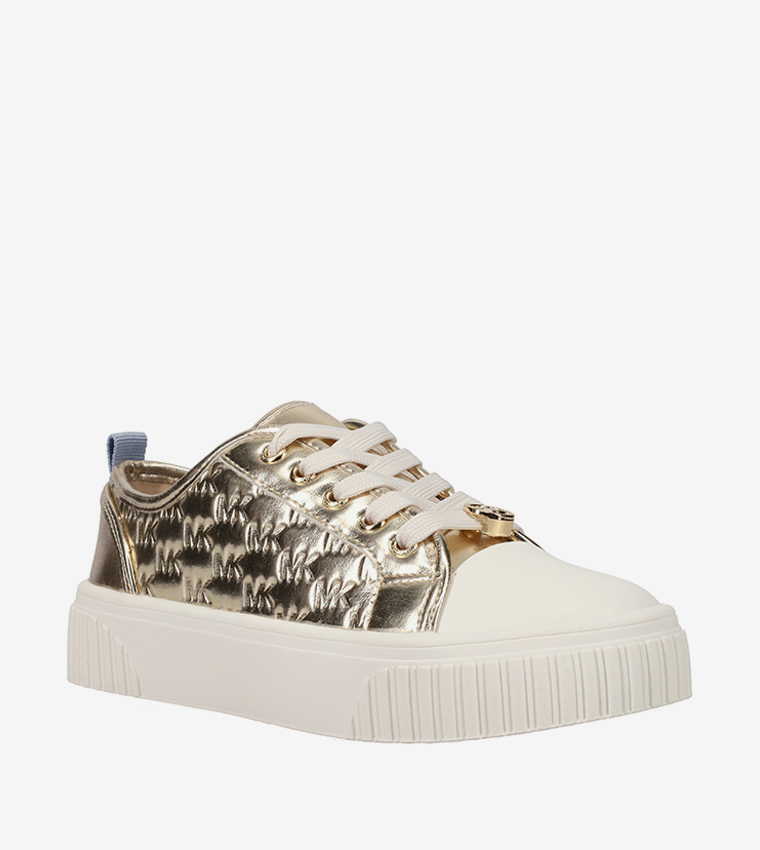 SUMMER ALINE Monogram Debossed Lace-Up Sneakers