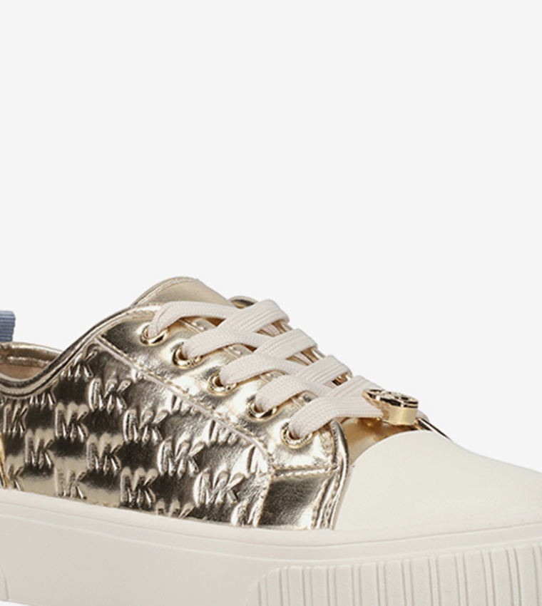 SUMMER ALINE Monogram Debossed Lace-Up Sneakers